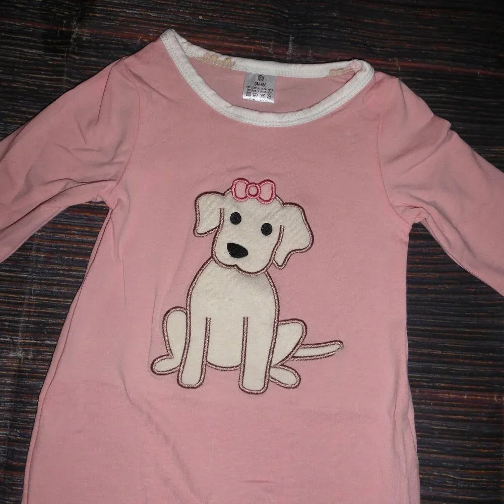 Boutique Labrador Puppy Dog Baby Girls Ruffle Romper Jumpsuit